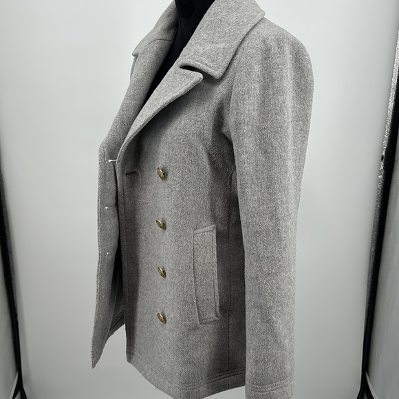 J. Crew Coat double breasted size 4 Pea Coat gray - Picture 7 of 11